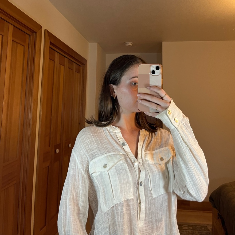 Free People Linen Blouse